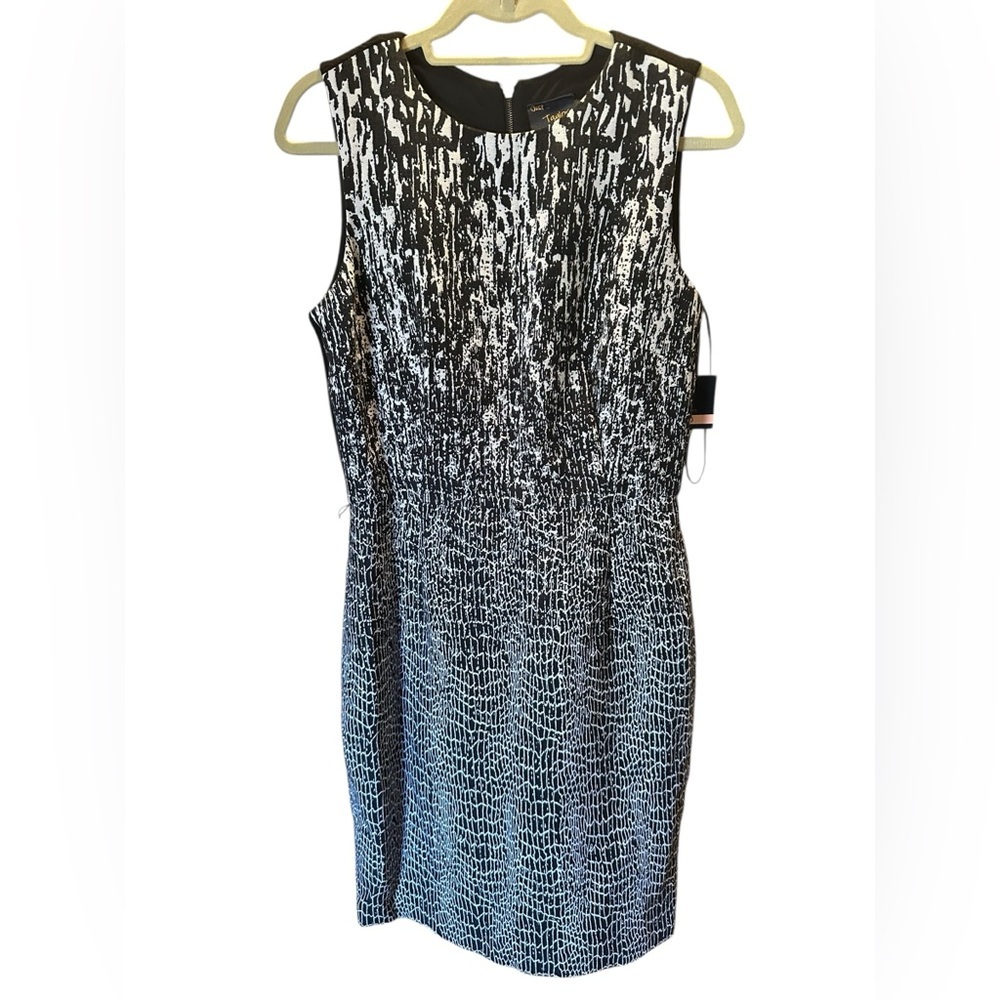 Just...Taylor Black and White Patterned Midi Dress size 10